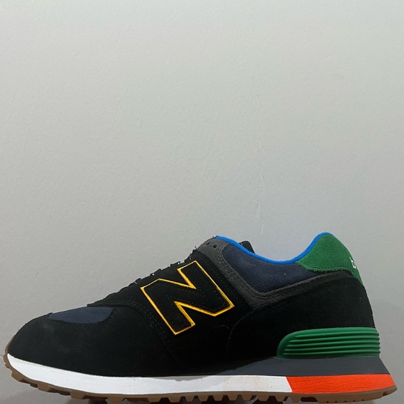New Balance 574, ML574GF2, Black, Blue, Green, Yellow & Orange - Picture 12 of 13
